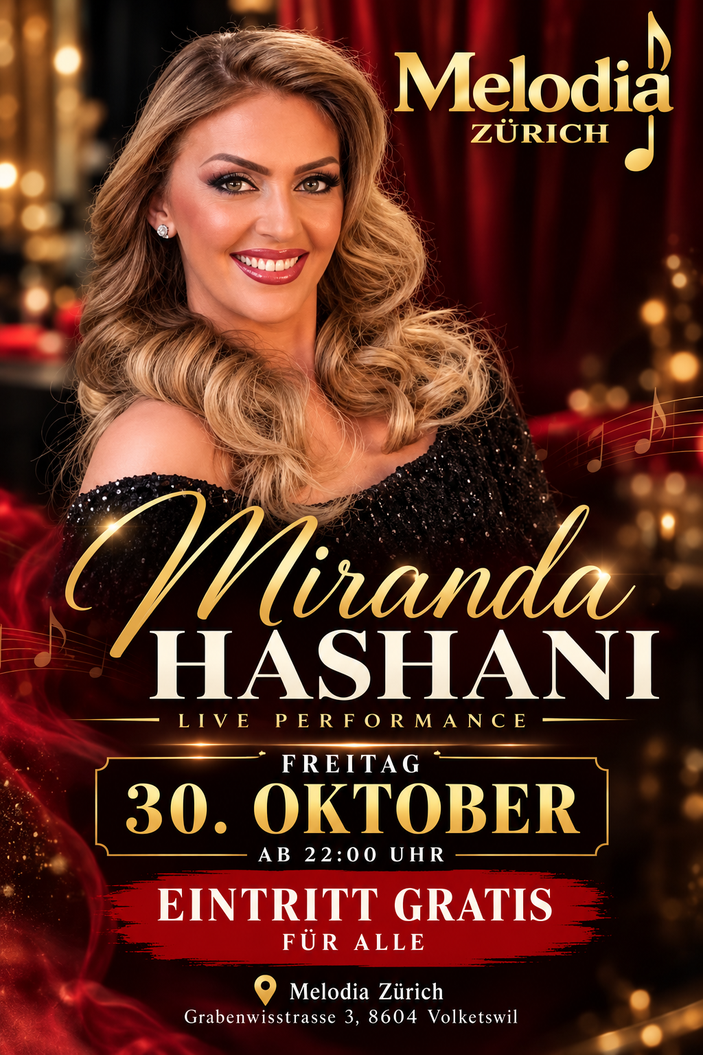 MIRANDA HASHANI LIVE IN MELODIA ZÜRICH! ✨🎶